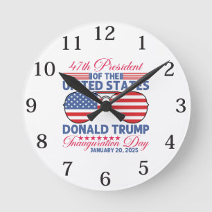 Trump 47. Amtseinführung 2025 Runde Wanduhr