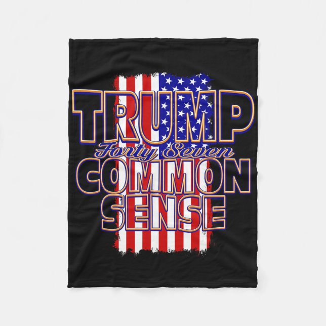 Trump 47 gesunder Menschenverstand  Fleecedecke (Vorderseite)