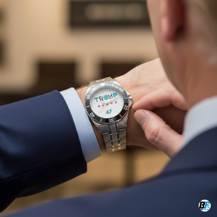 Trump 47 mit fünf Sternen, Vintager Retro Armbanduhr