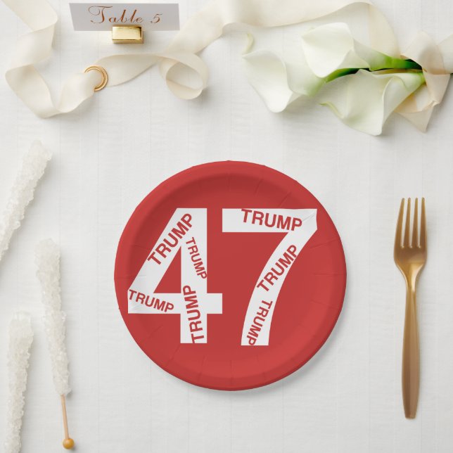 TRUMP 47. Präsident der US-Papierplatte Pappteller (Hochzeit)