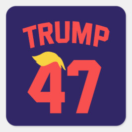 Trump 47 Präsident Quadratischer Aufkleber
