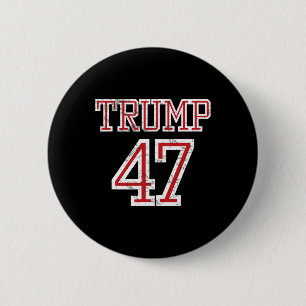 Trump 47 President Team Football Jersey Style 2024 Button