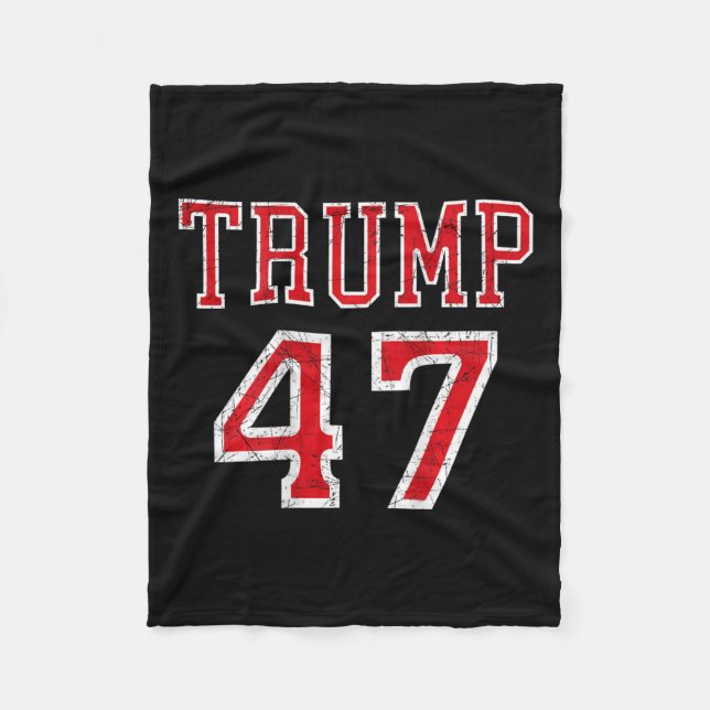Trump 47 President Team Footbyll Jersey Style 2024 Fleecedecke (Vorderseite)