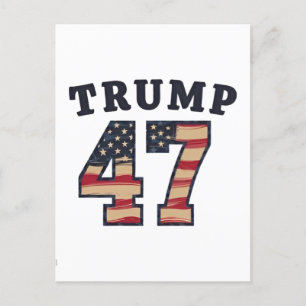 Trump 47 Proud Maga American Inauguration Day Postkarte