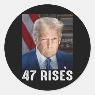 Trump 47 steigt Inaugurationsfoto von Donald Trump Runder Aufkleber