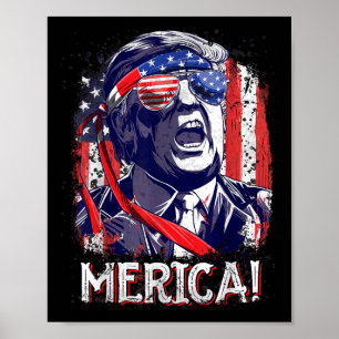 Trump 4. Juli Merica Männer Frauen USA Amerikanisc Poster