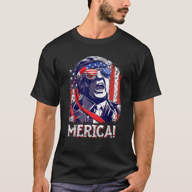 Trump 4. Juli Merica Men Women USA American Fl T-Shirt (Vorderseite)