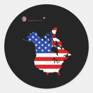Trump 51 Staat der amerikanischen Flagge Kanadas V Runder Aufkleber