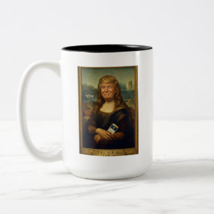 Trump-a-Lisa Klassische Kunstparodie   Politische  Zweifarbige Tasse