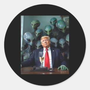 Trump Aliens Büro Foto Uap Ufo Außerirdischer Runder Aufkleber