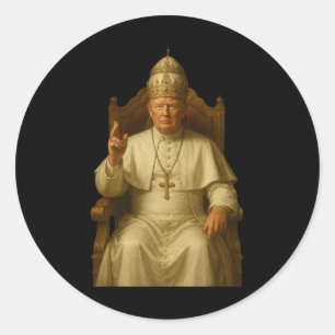Trump als vatikanischer Kirchenpapst Funny Pope Tr Runder Aufkleber