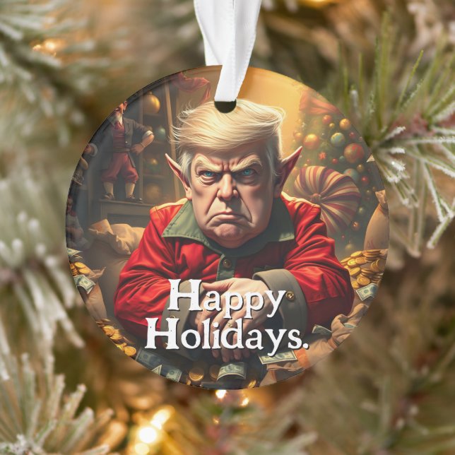 Trump als wütender Weihnachtself Ornament (Baum)