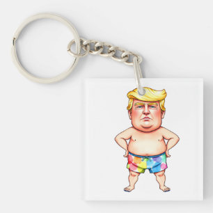 trump am Strand Schlüsselanhänger