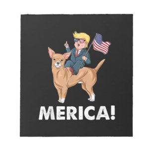 Trump America Chihuahua Dog American Hero Notizblock