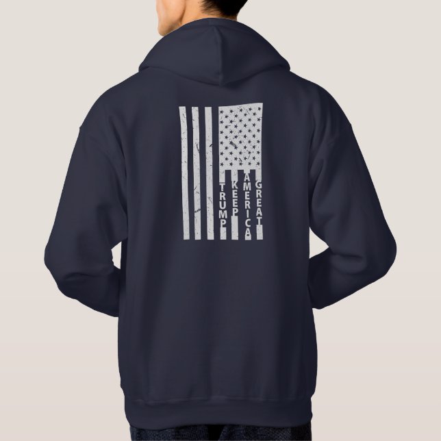 TRUMP American Flag 2020 Behielt Amerika groß Hoodie (Rückseite)