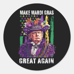 Trump American Flag New Orleans Make Mardi Gras Gr Runder Aufkleber