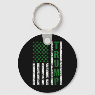 Trump American Flag Vintag St Patricks Day Shamro Schlüsselanhänger