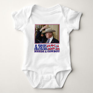 TRUMP-AMERIKA-COWBOY BABY STRAMPLER
