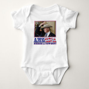 TRUMP-AMERIKA-COWBOY BABY STRAMPLER