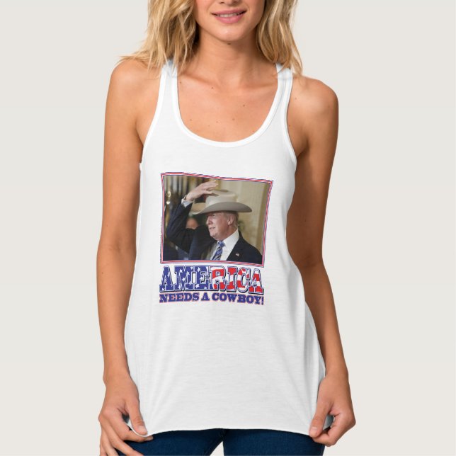 TRUMP-AMERIKA-COWBOY TANK TOP (Vorderseite)