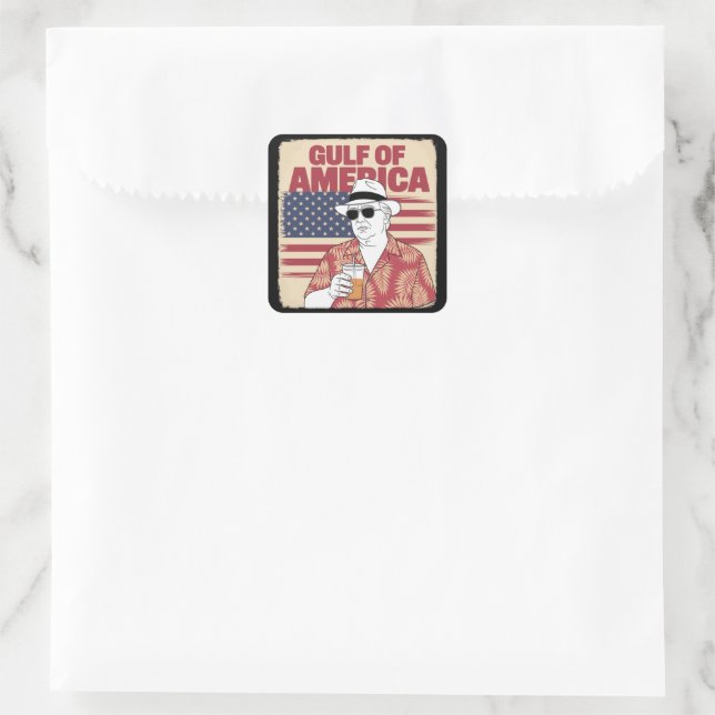 Trump Amerikas Golf-Mexiko-Präsident Trump Quadratischer Aufkleber (Tasche)