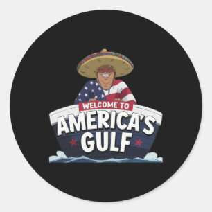 Trump Amerikas Golf-Mexiko-Präsident Trump Somber Runder Aufkleber
