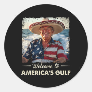 Trump Amerikas Golf-Mexiko-Präsident Trump Somber Runder Aufkleber