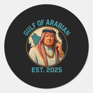 Trump Arabischer Golf 2025 Der sonnige Trump-Golf  Runder Aufkleber