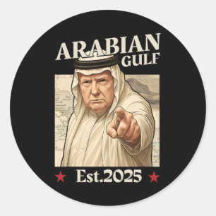 Trump: Arabischer Golf 2025 - Funny Trump Golf of Runder Aufkleber