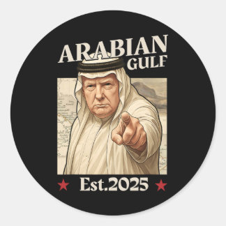 Trump: Arabischer Golf 2025 - Funny Trump Golf of Runder Aufkleber