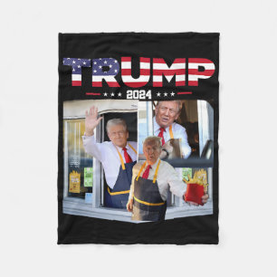 Trump arbeitet am Drive-thru Fast-Food-Mitarbeiter Fleecedecke