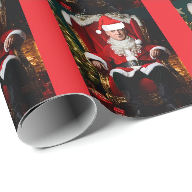TRUMP AS SANTA CLAUS Weihnachtswrapping Paper Geschenkpapier (Rolleneckpunkt)