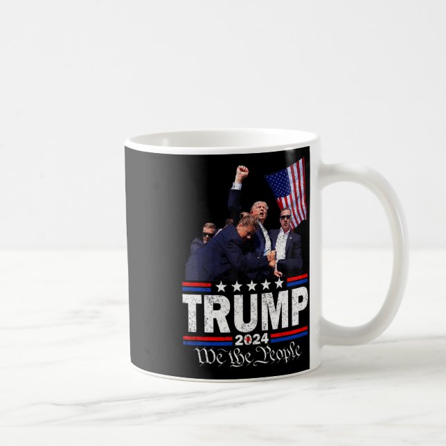 Trump Asination Bloody Ohr Blutung Butler Pa Trum Kaffeetasse (Rechts)