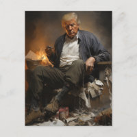Trump auf dem Pil des flammenden Mülls