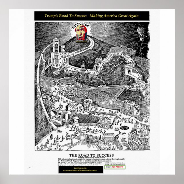 Trump auf dem Weg zum Erfolgspaket - Amerika groß  Poster (Vorne)