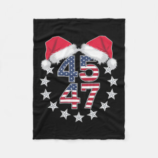 Trump auf der Rückseite 45 47 Präsident US-Weihnac Fleecedecke
