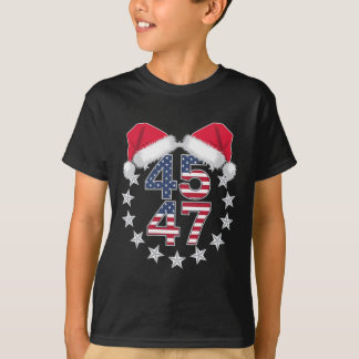 Trump auf der Rückseite 45 47 Präsident US-Weihnac T-Shirt