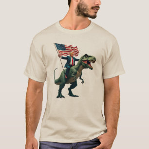Trump auf einem T-Rex reitend T-Shirt - Keep Ameri