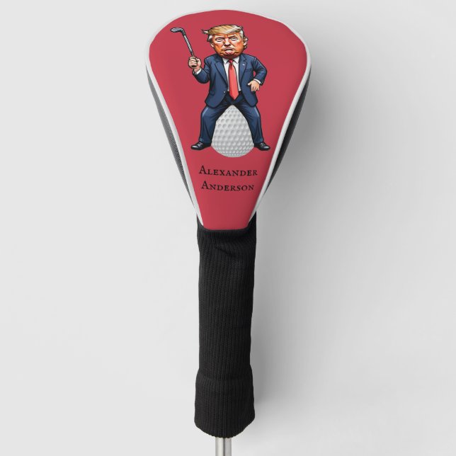 Trump auf Golf Ball personalisieren Golf Headcover (Vorderseite)