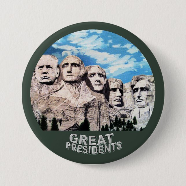 Trump auf Rushmore Button (Vorderseite)