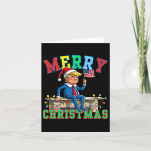 Trump auf Shelf Funny frohe Weihnachtself Familie Karte