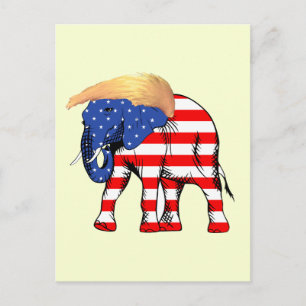 Trump Bad Hair Republikaner Elephant, ZSSG Postkarte
