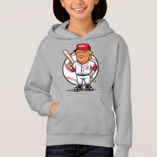 Trump Baseball Karikatur Hoodie