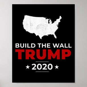 Trump baut die Mauer Pro USA Konservativ Vintage Poster