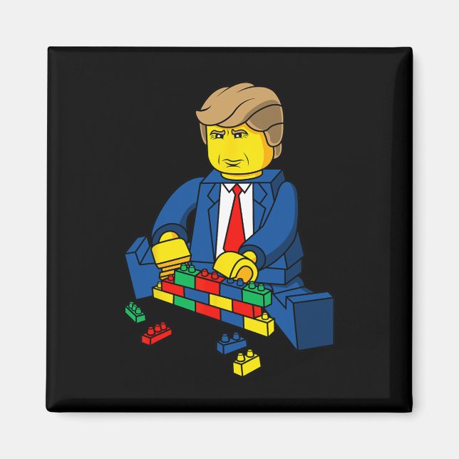 Trump baut ein Wall-T-Shirt Magnet (Vorne)