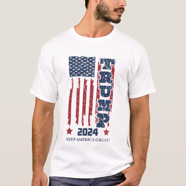 Trump Behielt Amerika Großer T - Shirt 2024 (Vorderseite)
