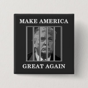 Trump Behind Bars Button