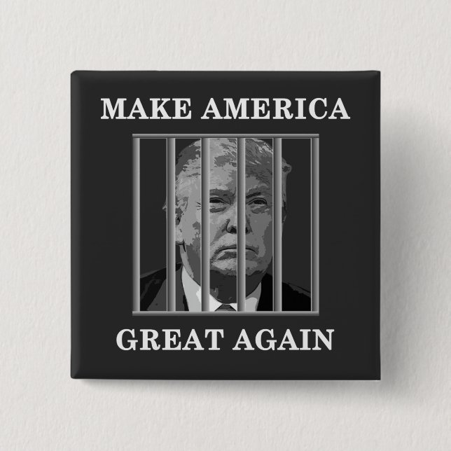 Trump Behind Bars Button (Vorderseite)