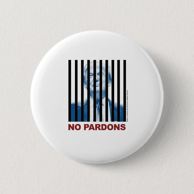 Trump Behind Bars — keine Pardons 3 Button (Vorderseite)