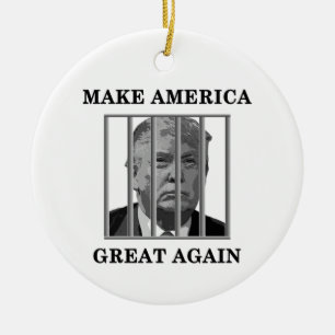 Trump Behind Bars Keramik Ornament